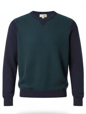 1901 Nordstrom Men's Wool Cashmere Colorblock Crewneck Sweater Size M